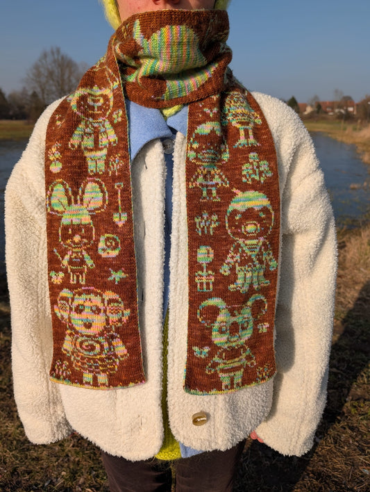 Animal Neighborhood Scarf Pattern