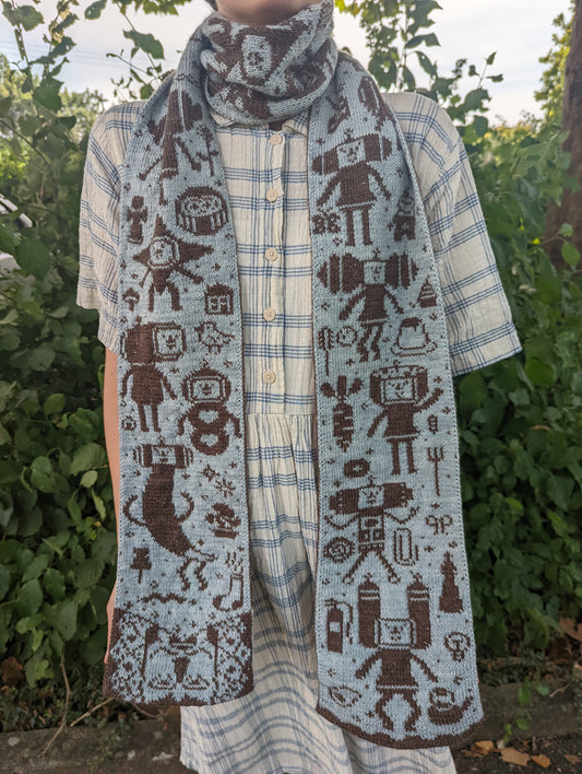 Japanese Videogame Scarf Knitting Pattern