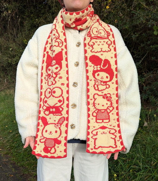 Cute Anime Mascot Scarf Knitting Pattern