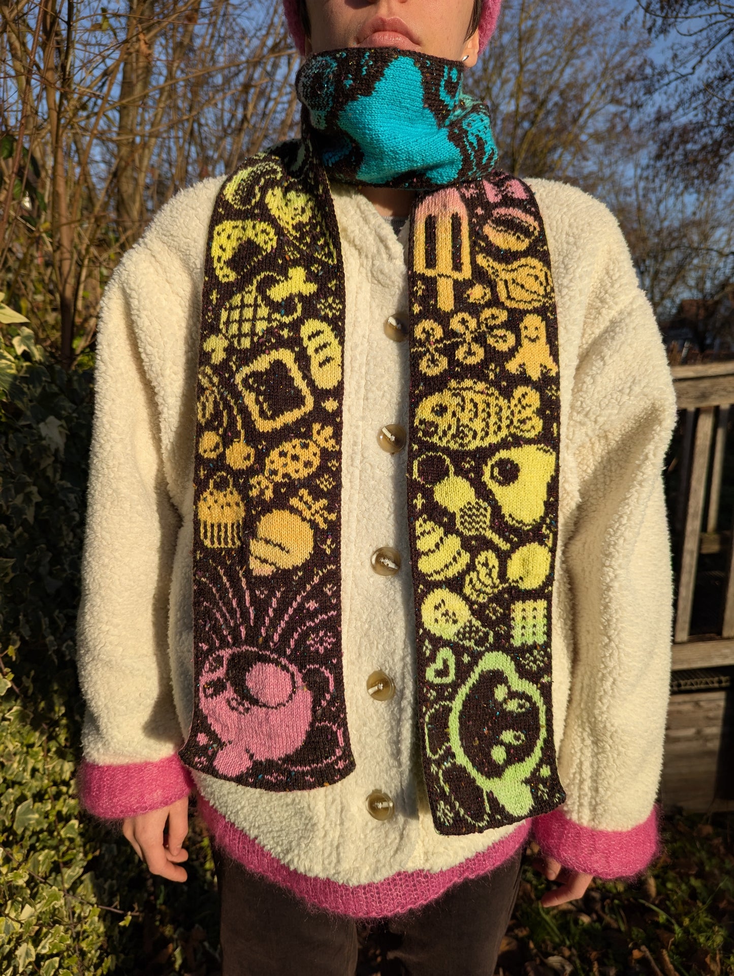 Gourmet Food Scarf Knitting Pattern