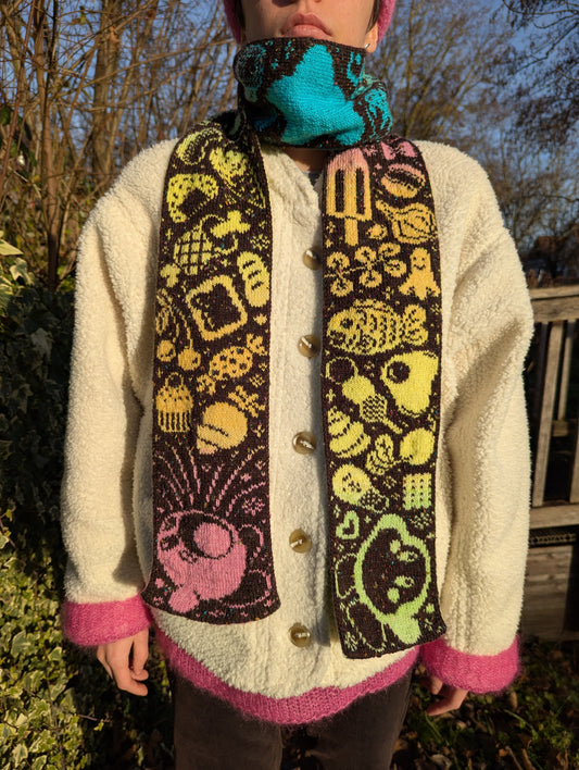 Gourmet Food Scarf Knitting Pattern
