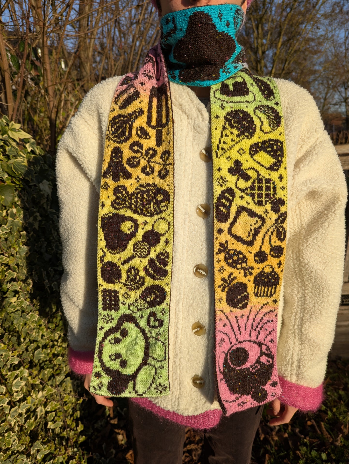 Gourmet Food Scarf Knitting Pattern