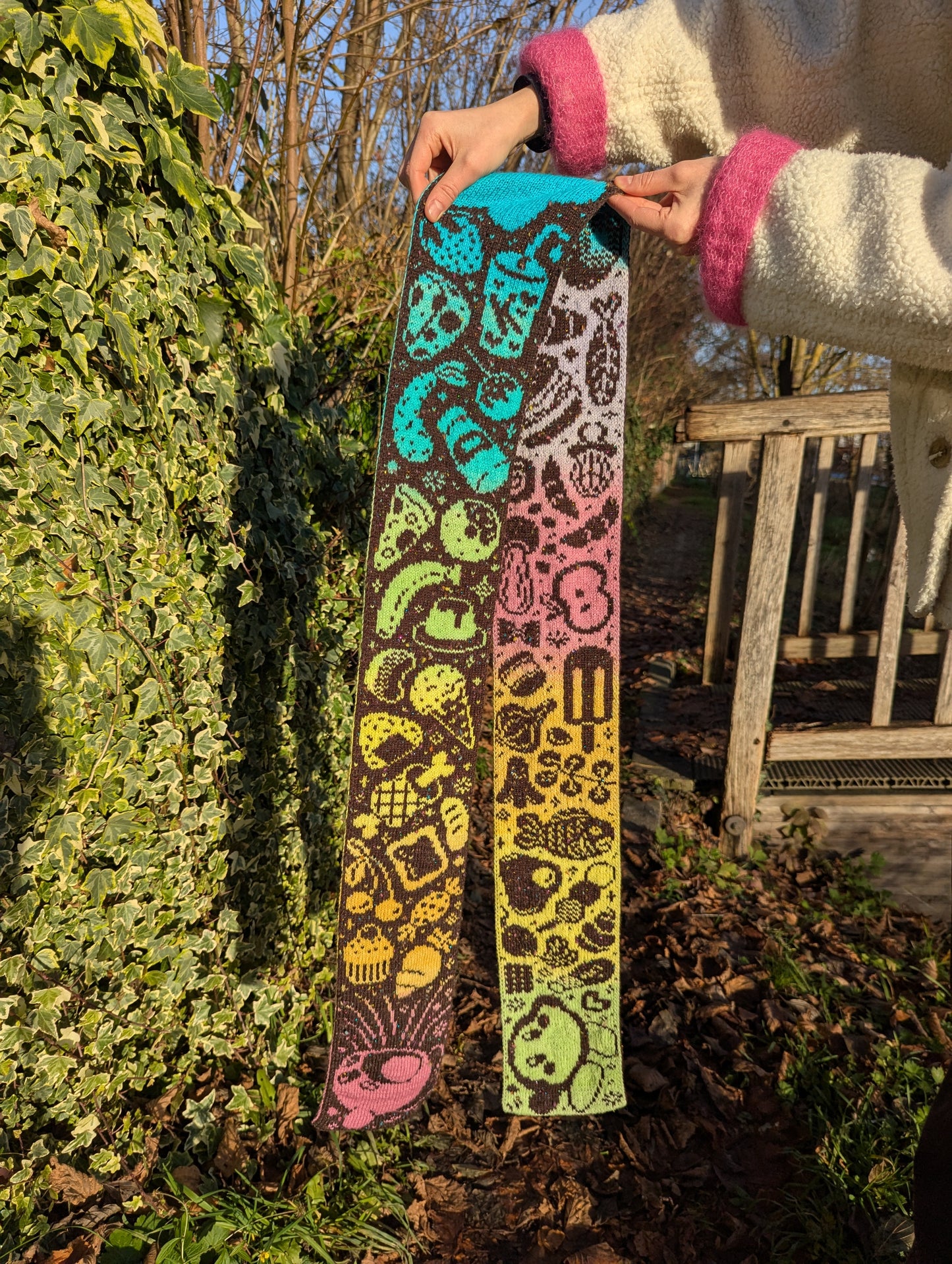 Gourmet Food Scarf Knitting Pattern