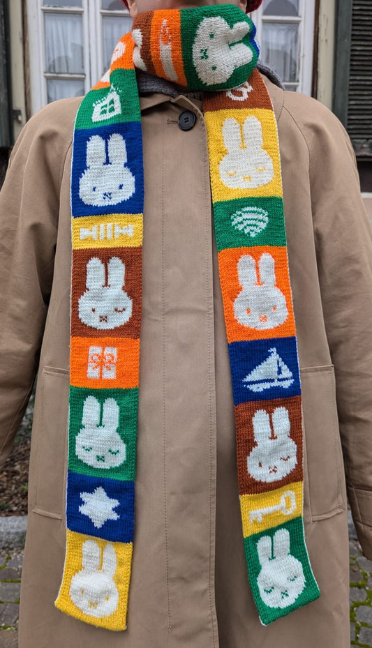 Colorful Bunny Scarf Knitting Pattern