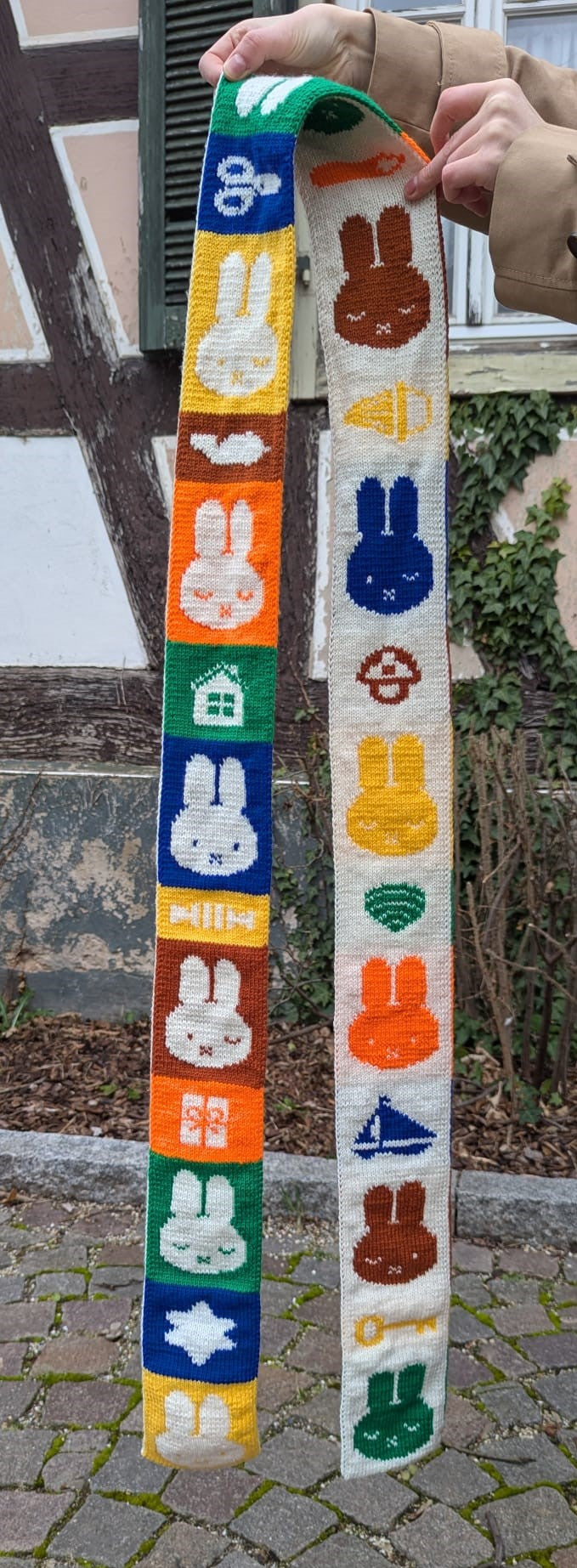 Colorful Bunny Scarf Knitting Pattern