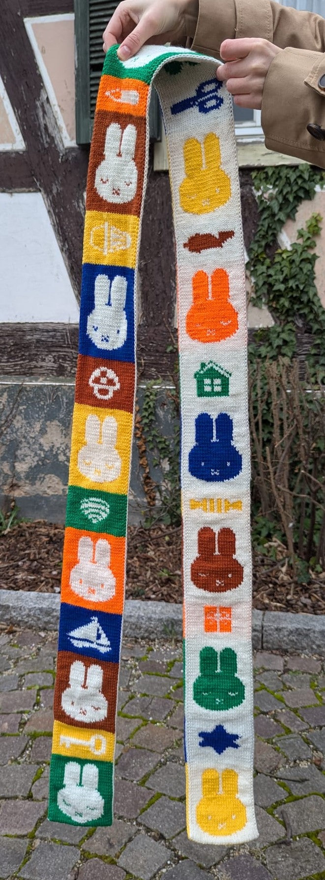Colorful Bunny Scarf Knitting Pattern