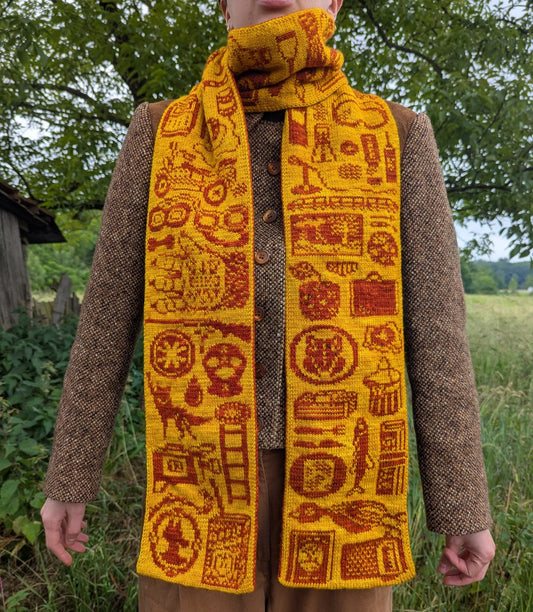 The Adventures of Family Fox Scarf Knitting Pattern
