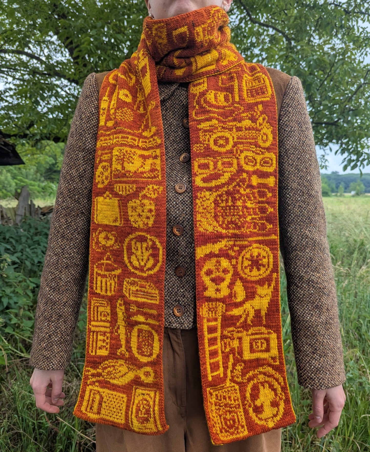 The Adventures of Family Fox Scarf Knitting Pattern
