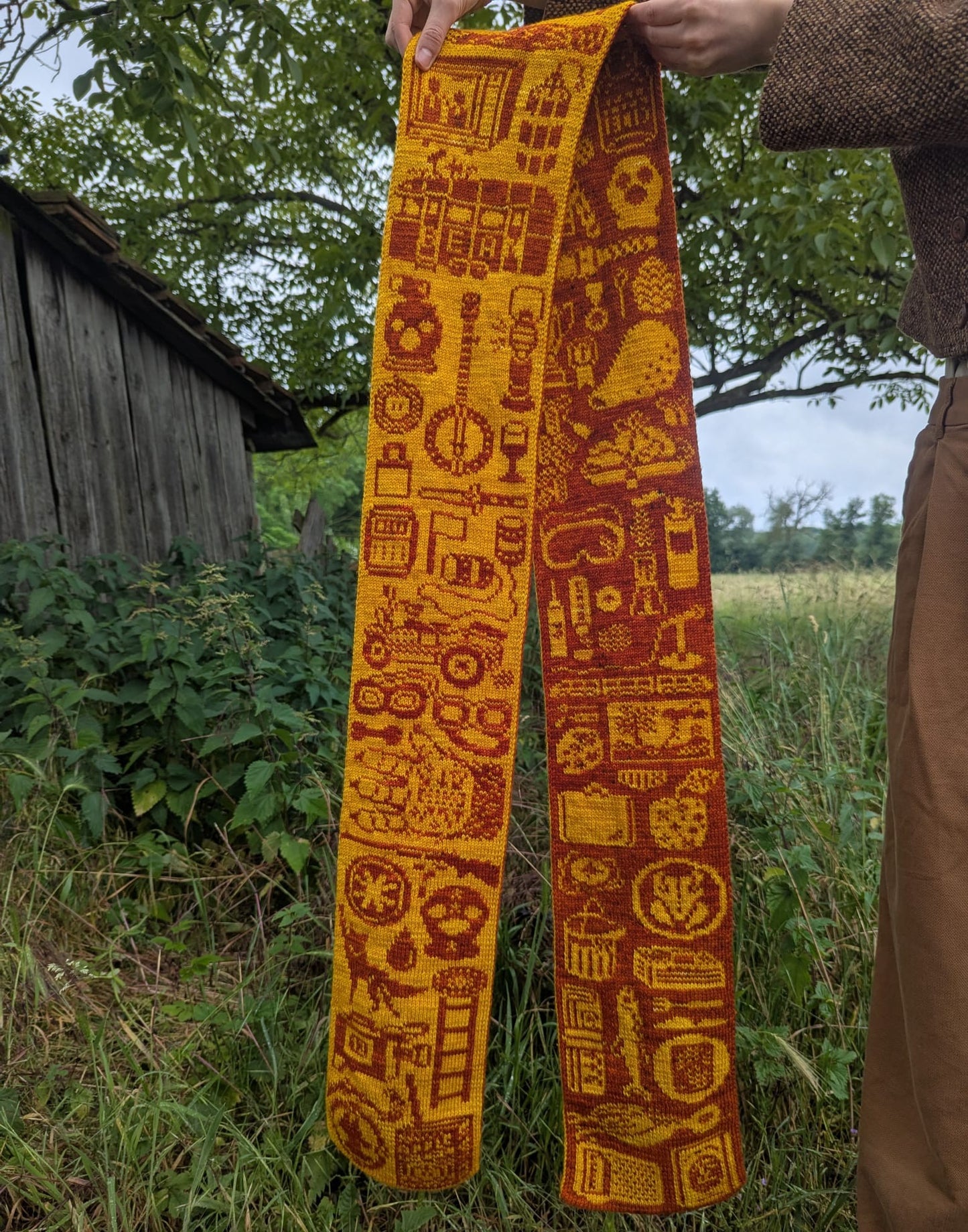 The Adventures of Family Fox Scarf Knitting Pattern