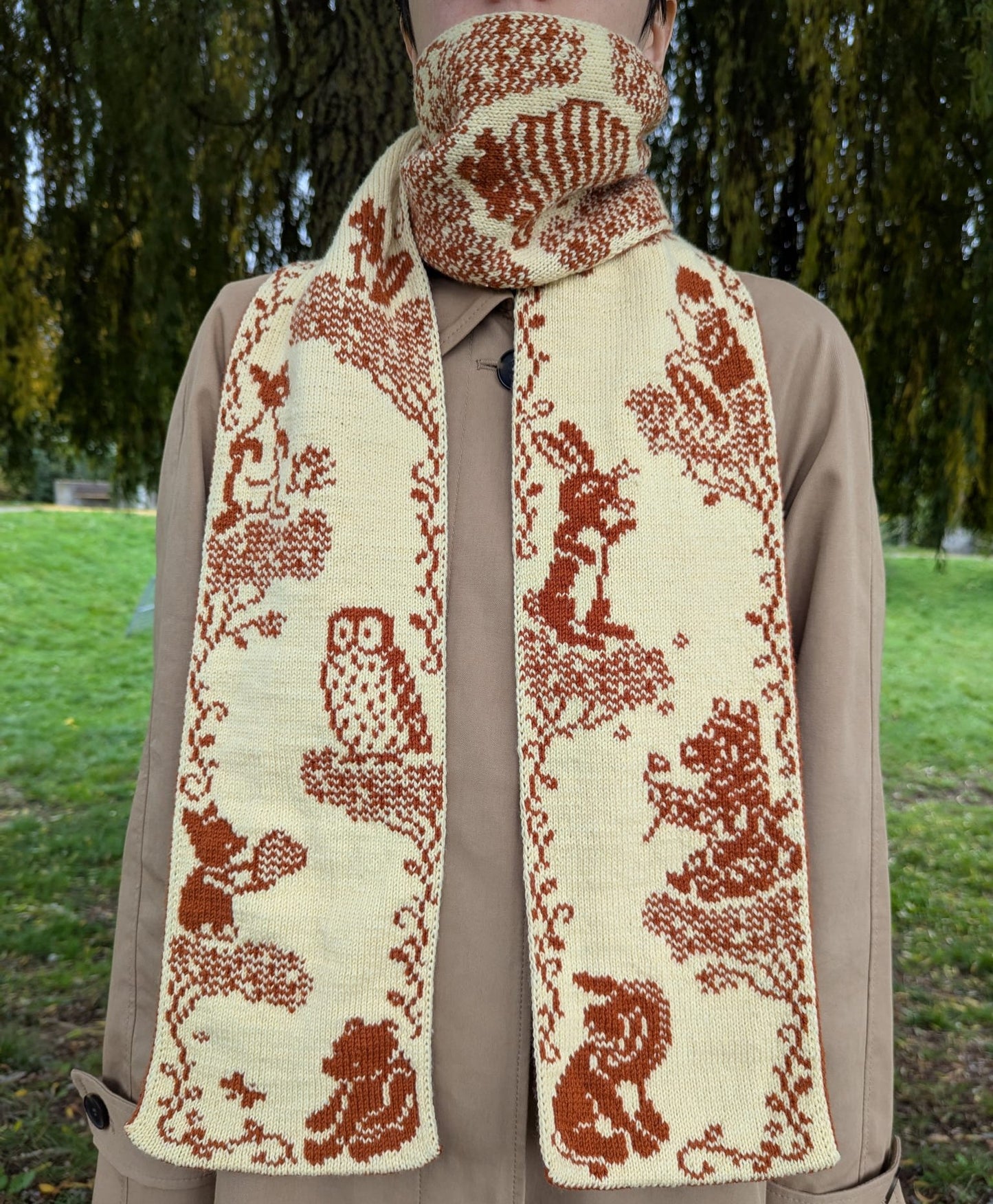 Honey Bear and Friends Scarf Knitting Pattern