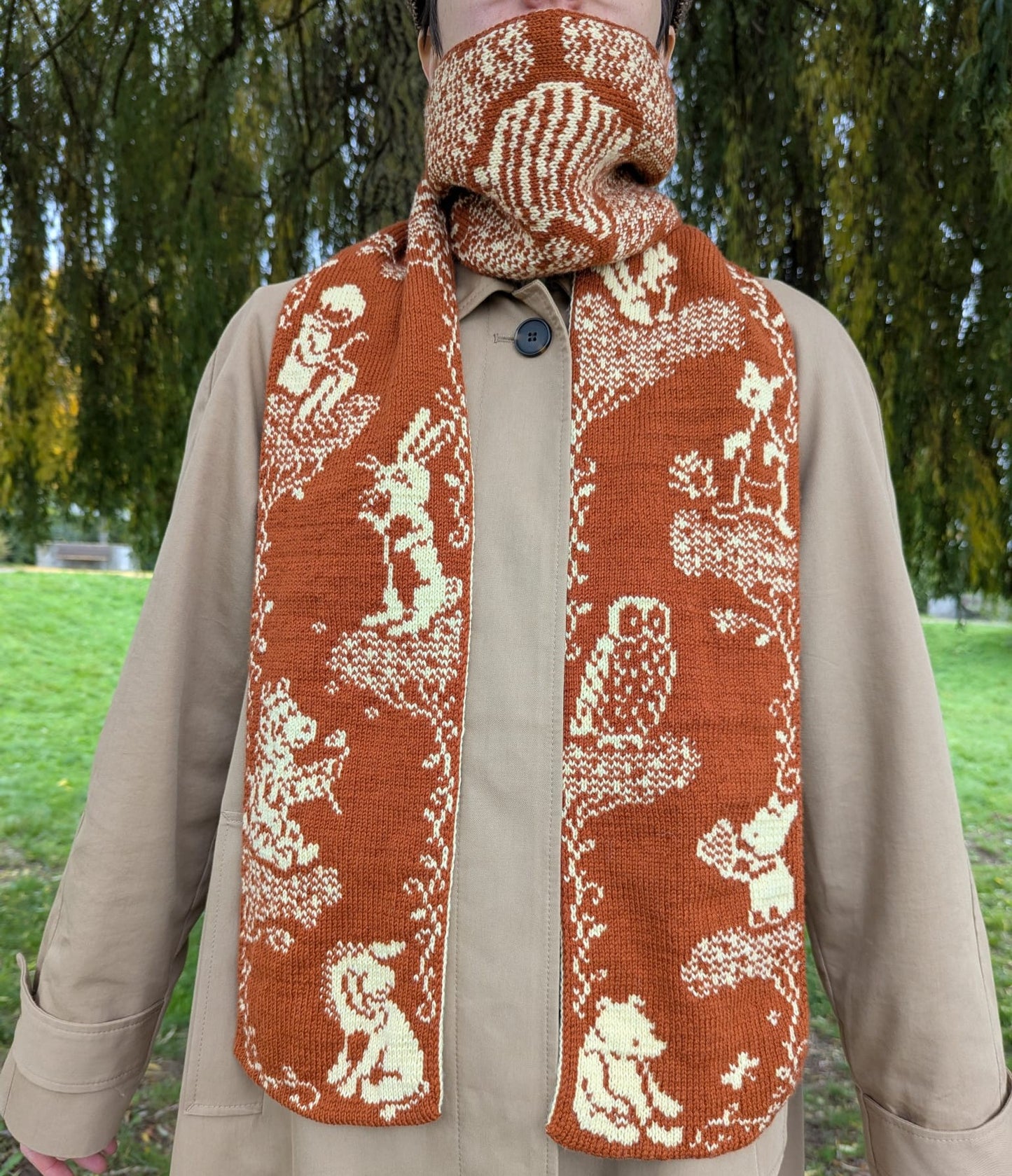 Honey Bear and Friends Scarf Knitting Pattern