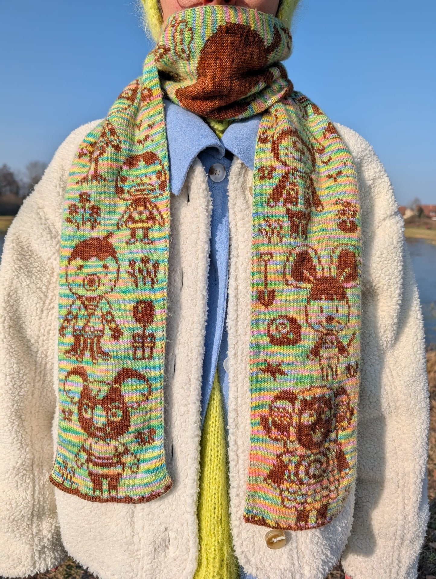 Animal Neighborhood Scarf Pattern