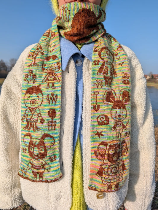 Animal Neighborhood Scarf Pattern