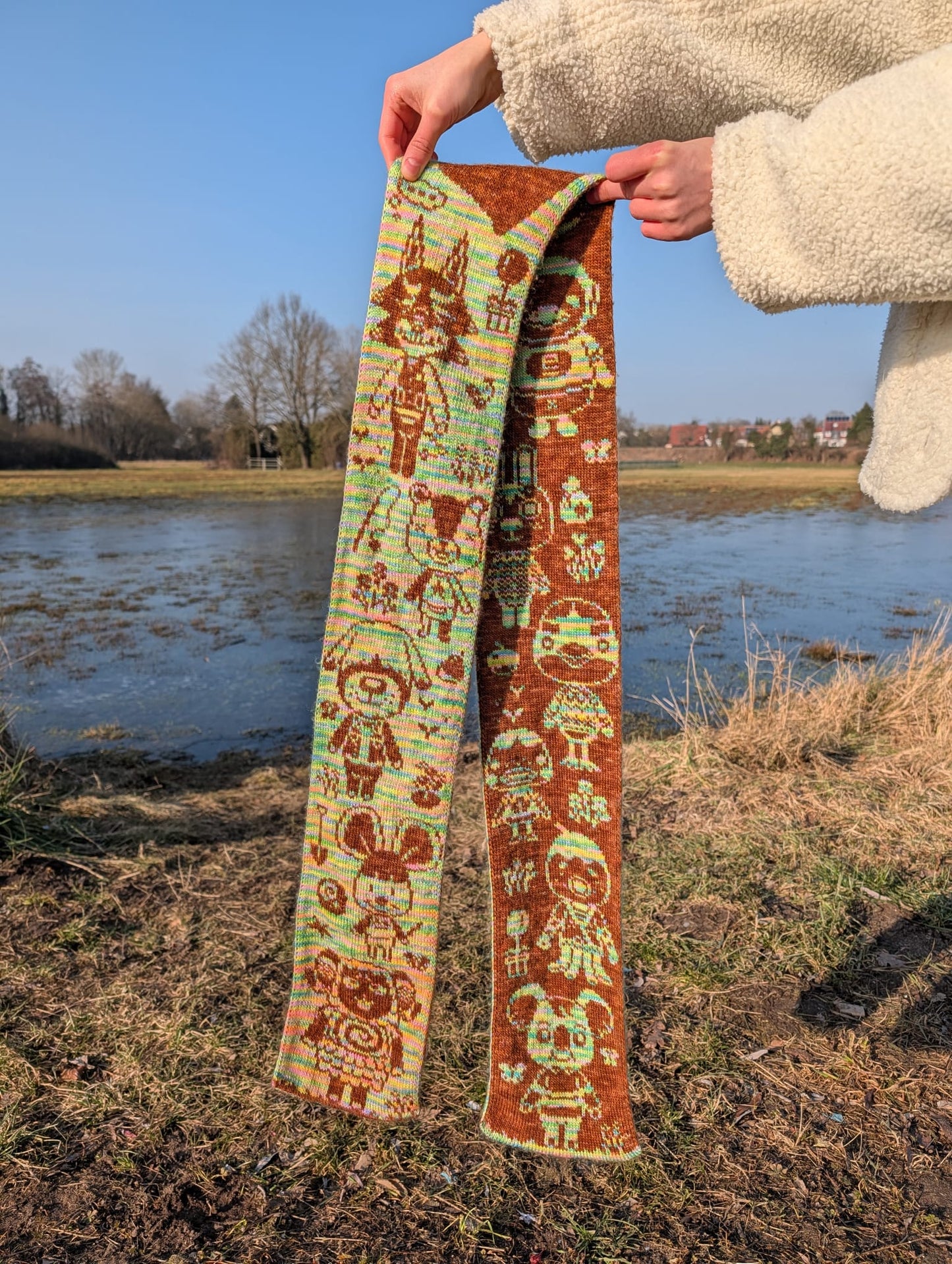 Animal Neighborhood Scarf Pattern