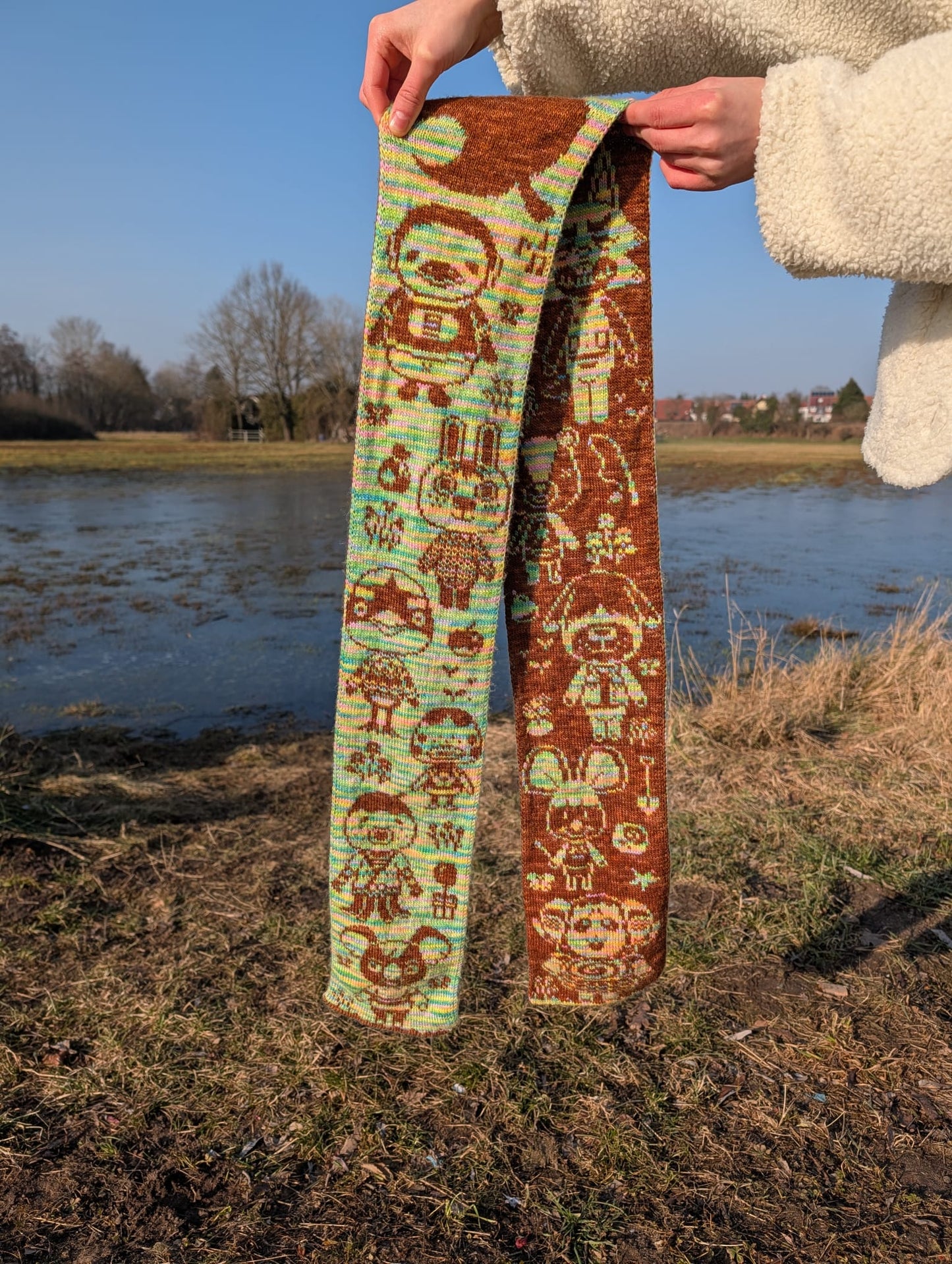 Animal Neighborhood Scarf Pattern